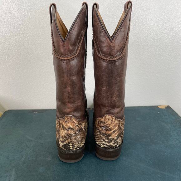Cowboy Pro Western Snake Boots Brown Leather Men\'s 6.5 main image 13
